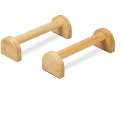Relaxdays - Maniglie Push Up, Set da 2 Manubri Fitness in Bambù, Allenamento Casa e Palestra, 10 x 12 x 36 cm, Marrone