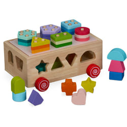 Relaxdays Gioco in Legno per Bambini, 12 Forme Incastro, Giocattolo Bimbi 3 Anni, Cubo Muliattività, Motricità, Colorato