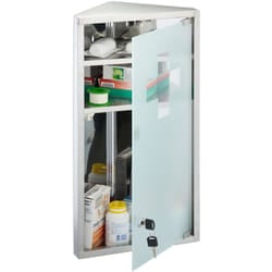 Relaxdays - Armadietto Pronto Soccorso per Medicinali, Cassetta Medicine Chiusa a Chiave, 3 Scomparti, hlp: 56x30x18 cm