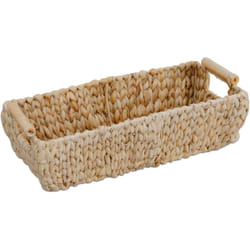 Relaxdays - Cestino Portaoggetti in Giacinto d'Acqua Intrecciato, Cesto da Bagno e Armadio, Aspetto Vimini, Naturale