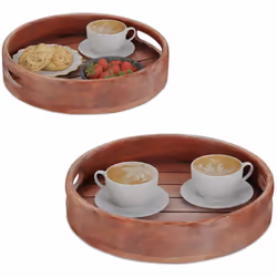 Con i vassoi rotondi in legno disponibili in 2 dimensioni, sarai perfettamente attrezzato per una rilassante colazione a lett ...