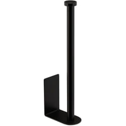 Relaxdays - Portarotoli Carta Igienica Autoadesivo a Muro, Porta Ricambio 2 Rotoli, hlp: 26x4,5x8 cm, Acciaio Inox, Nero