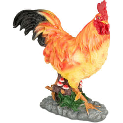 Relaxdays - Statua da Giardino a Forma di Gallo, Figura Realistica in Poliresina Resistente alle Intemperie, Colorato