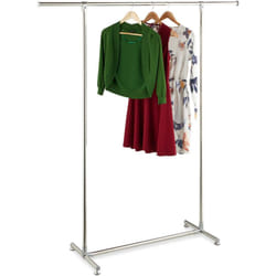 Relaxdays - Stand Appendiabiti da Terra, Barra Attaccapanni, Appendi Abiti HxLxP: 162x151x42 cm Acciaio Inox, Argentato