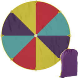 Relaxdays - Gioco Paracadute Arcobaleno ø 350 cm, 8 Maniglie, Telo Ludico per Bambini, Giocattolo Didattico, Multicolore