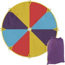 Raduna i tuoi amici e porta fuori con te questo coloratissimo paracadute ludico. È l'ideale per una festa di compleanno in gi ...