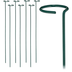Relaxdays Supporto per Piante Rampicanti, Set 8 Sostegni Piantine, Anello per Rose, Traliccio Fiori, 80 cm, Verde Scuro