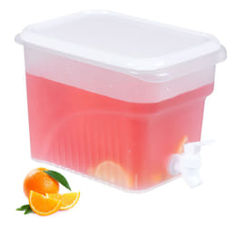 Relaxdays - Dispenser per Bevande, Distributore Acqua da Frigo, Erogatore Bibite 4,8 l, Rubinetto e Coperchio, Frigorifero