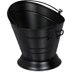 Relaxdays - Secchio Raccogli Cenere con Manico, Cestello da 6 l per Carbone, Secchiello per Camino e Stufa, Ferro, Nero