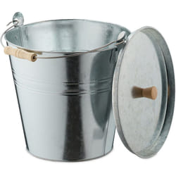 Secchio Raccogli Cenere con Coperchio, Cestello 12,5 l, Carbone e Bricchetti Camino e Stufa, Acciaio, Argento - Relaxdays