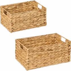 Con questo set da 2 cestini portaoggetti in fibra naturale porti ordine e stile in ogni stanza della casa. Usa i cestini in v ...