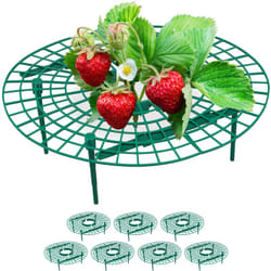 Relaxdays - Set da 8 Anelli di Supporto per Fragole, Sostegno in Plastica per Piante da Orto, Rete Anti Muffa, Verde