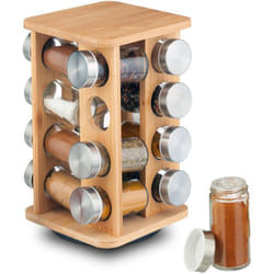 Relaxdays 10050531 Naturale, Argento, Trasparente Organizzatore per spezie
