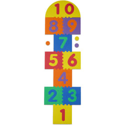 Relaxdays - Tappeto Puzzle per Bambini, Tasselli con Numeri, Tappetino per Gattonare, Tappetone Gioco Campana, Colorato