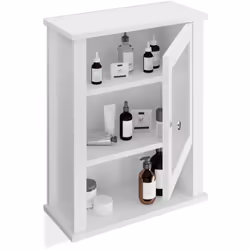 L'armadietto compatto da parete con porta decorativa in vetro acrilico è ideale per il bagno degli ospiti o per un bagno di p ...