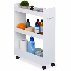 Il carrello è il mobile perfetto per il bagno e la cucina, per creare un pratico spazio di archiviazione anche negli angoli p ...