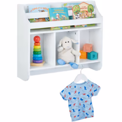 Questo scaffale per bambini è ideale per riporre giocattoli e altri oggetti nella cameretta. La mensola da parete con 4 ripia ...