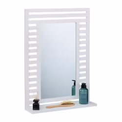 Dai un tocco di classe e modernità a casa tua con questo incredibile specchio da bagno in legno di noce! Il suo design rettan ...
