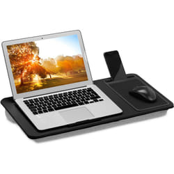 Relaxdays - Cuscino Porta pc da Letto, Supporto Computer Portatile con Mousepad, Supporto Laptop Divano, hlp 5,5x58x30,5cm
