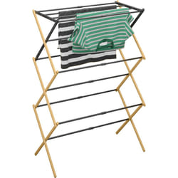 Stendibiancheria Verticale, Stendino Pieghevole a Torre, 11 Aste, 5 Piani, 105,5x43-75x37,5 cm, Ferro e Bambù - Relaxdays