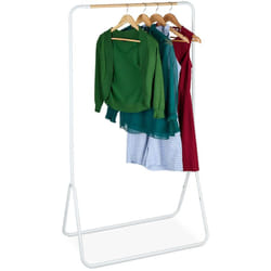 Relaxdays - Stand Appendiabiti da Terra, Guardaroba Appendi Abiti da Ingresso e Camera da Letto, hlp 146x81x44 cm, Bianco