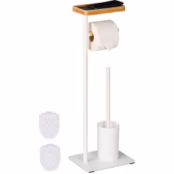 Con l'elegante supporto per toilette, avrai sempre a portata di mano la carta igienica e lo scopino. Il pratico ripiano offre ...