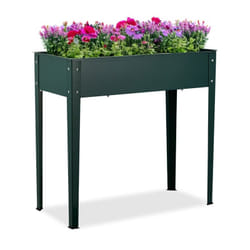 Relaxdays - Letto rialzato, giardino, balcone e terrazza, acciaio verniciato, HxLxP: 80 x 85 x 40 cm, orto, verde