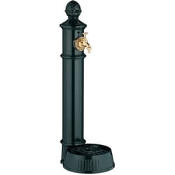 Relaxdays - Fontana da Giardino in Stile Antico, Fontanella a Colonna con Rubinetto e Vaschetta, hlp: 83x26x31,5 cm, Verde