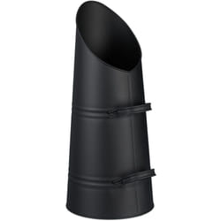 Relaxdays Contenitore Porta Carbone da Camino, Secchio per Pellet Caminetto, Secchiello Portacenere da 16 L, Ferro, Nero