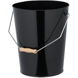 Secchio Raccogli Cenere con Manico, Cestello da 14 l per Carbone, Secchiello per Camino e Stufa, Ferro, Nero - Relaxdays