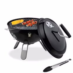 Con il barbecue a sfera, comprensivo di pinze per barbecue, sei perfettamente attrezzato per il prossimo picnic estivo: il de ...