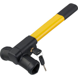 Relaxdays - Antifurto Bloccasterzo Auto, Lucchetto Blocca Volante, Protezione Sterzo Universale, Asta Acciaio, Giallo Nero