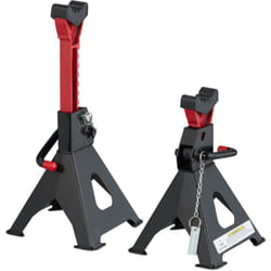 Relaxdays - Cavalletti Auto 3t, 29-42 cm, Coppia da 2 Crick Alza Automobile, Camper, Cric Sollevatore Officina, Nero Rosso