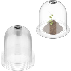 Relaxdays - Campana per piante, set da 10, ø 25 cm, protezione dal freddo e lumache, campane impilabili, pet, trasparente