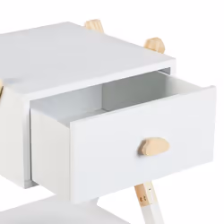 Relaxdays Nachttisch für Kinder Comodino 1 cassetto/cassetti Naturale, Bianco