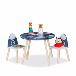 Con questo tavolino e sedie per bambini, ogni attività diventa un gioco. Perfetto per disegnare, leggere, mangiare o fare lav ...
