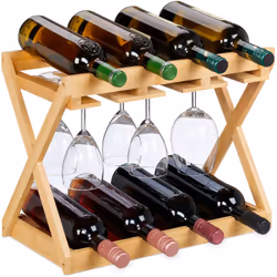 Questo portabottiglie in bambù naturale è un must per tutti gli amanti del vino! Con il portabottiglie da vino puoi presentar ...