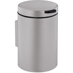 Relaxdays - Cestino da Bagno da Muro, 3 Litri, Chiusura Automatica, Secchio Interno Estraibile, Piccolo Bidone in Acciaio