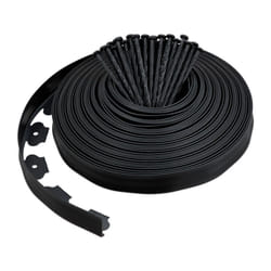 Relaxdays - Bordatura per prato con ancoraggio, 30 m, per delimitare aiuole e percorsi, nastro flessibile, plastica, nero