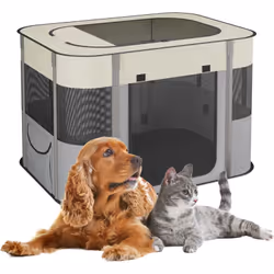 Offri al tuo cucciolo un luogo sicuro e accogliente con questo recinto per cani da interno pieghevole! Perfetto anche per gat ...