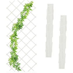 Relaxdays - Grigliato in Legno per Rampicanti, 180x90 cm, Set 3 Tralicci Allungabili Piante da Giardino e Balcone, Bianco