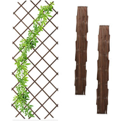 Relaxdays - Grigliato in Legno per Rampicanti, 180x90 cm, Set 3 Tralicci Allungabili Piante da Giardino e Balcone, Marrone