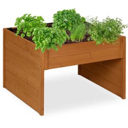 Garage per Tagliaerba, Riparo Universale per Robot Taglia Erba e Fioriera, hlp 52,5x79x74 cm, Legno, Arancione - Relaxdays