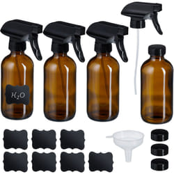 Relaxdays Spruzzino Nebulizzatore, Set 4 Bottiglie Spray Vuote da 250 ml, Vaporizzatore Parrucchieri, Pulizia, Marrone