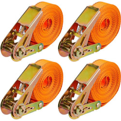 Relaxdays - Cinghie di Fissaggio a Cricchetto, Set 4 Fasce Portapacchi, 6 m, Gancio Fermacarico in Auto, 500 kg, Arancione