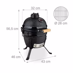 Relaxdays 4052025866976 barbecue per l'aperto e bistecchiera Barbecue/grill Kamado Egg A legna Nero - Vista aggiuntiva 4