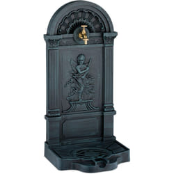 Relaxdays - Fontana da Giardino in Stile Antico, 83x39x33 cm, Fontanella da Esterno, Rubinetto Acqua con Vaschetta, Grigio