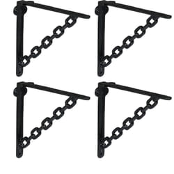 Relaxdays - Set da 4 Reggimensola da Muro, Staffe Mensole, 18,5x4x22 cm, Supporti Angolari per Scaffali Industrial, Nero