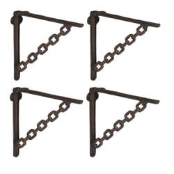 Relaxdays - Set da 4 Reggimensola da Muro, Staffe Mensole, 18,5x4x22cm, Supporti Angolari per Scaffali Industrial, Marrone