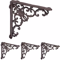 Dai un tocco vintage alle tue pareti con questo set da 4 staffe reggimensole in ghisa! Ogni supporto è ideale per fissare men ...
